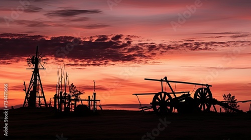harvester farm equipment silhouette
