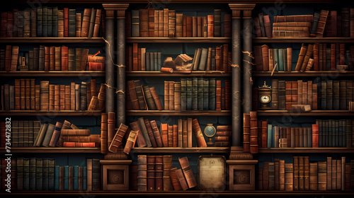 Books background, ideal for educational or literary themes photo