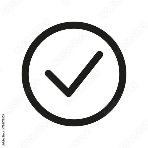 Various check marks in different shapes on white background