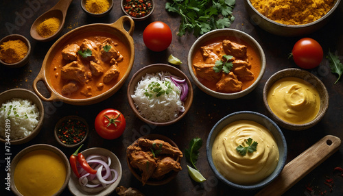 Wallpaper Mural Photos that tell the story of the ingredients used in butter chicken, from vibrant spices like turmeric and garam masala to creamy butter, ripe tomatoes, and succulent chicken on a traditional plate  Torontodigital.ca