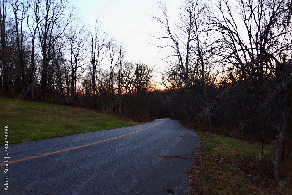 Fototapeta premium sunset on the road