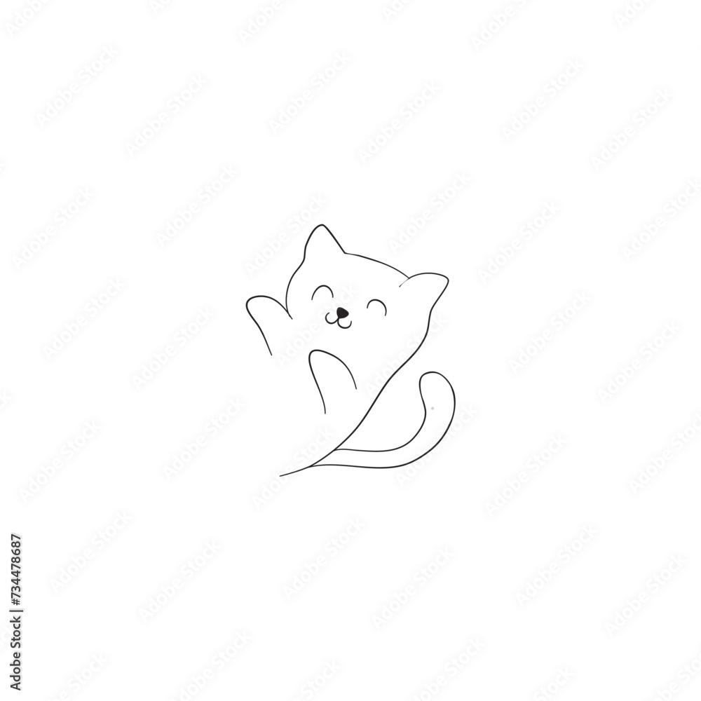 Fototapeta premium cute cat coloring book cute poses kitten