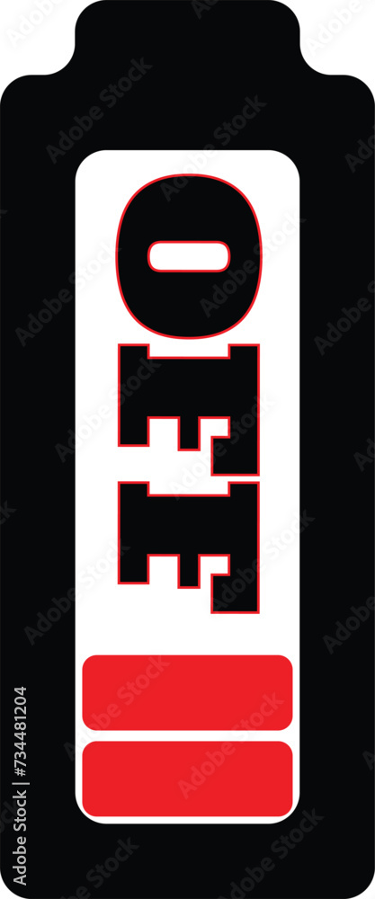 Battery OFF single design for printing and clothes vector Battery OFF single design for printing and clothes vector