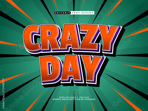 crazy day editable text effect style
