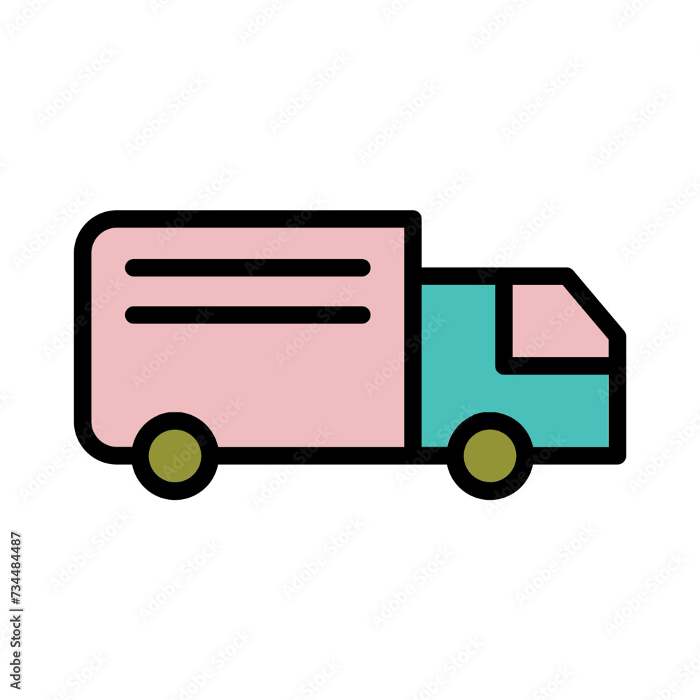 Shop Truck Business Filled Outline Icon