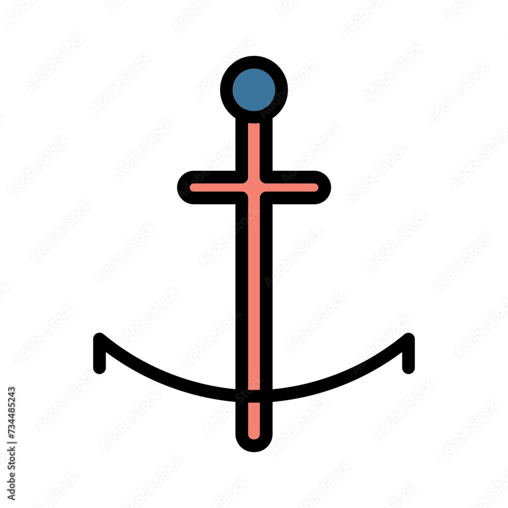 Marine Sailor Anchor Filled Outline Icon Marine Sailor Anchor Filled Outline Icon