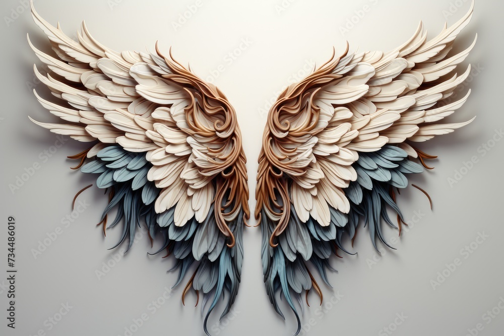 Fototapeta premium artistic outline of wings