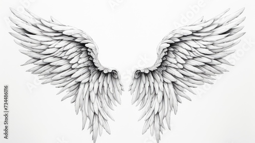 artistic outline of wings