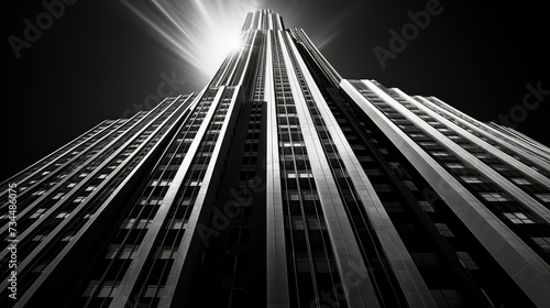 urban black and white building photo