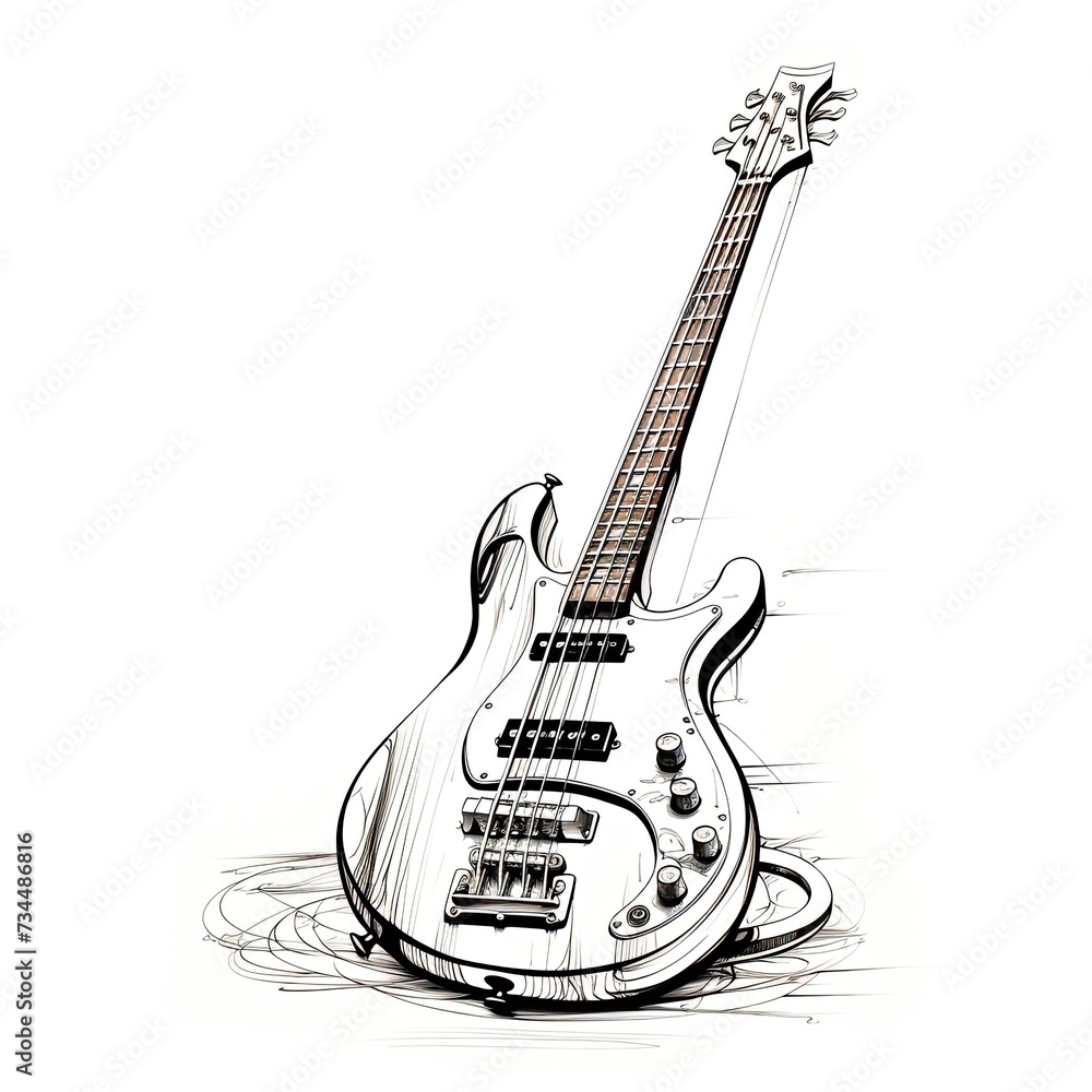 Naklejka premium Outline Acoustic music classics Band