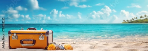 summer background for relaxing on the beach, for text, invitations, posters, holidays etc © candra