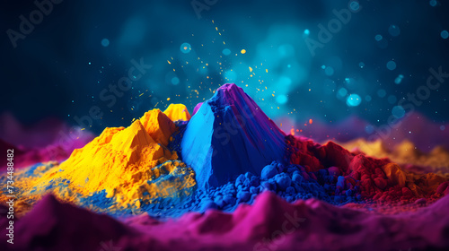 Happy Holi festival concept in India, colorful powder background