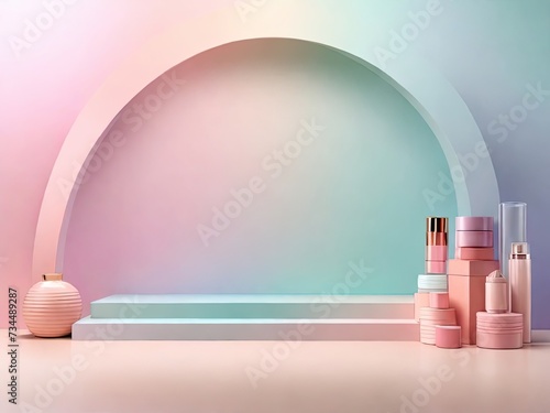 Empty gold black podium 3d background pedestal stand