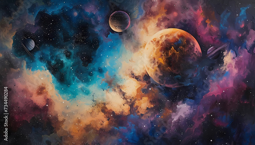 planets in space galaxy