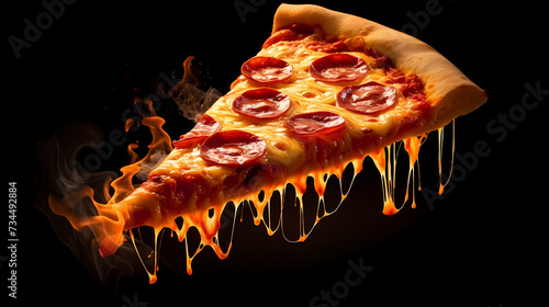 Italian pizza, a juicy slice of pizza