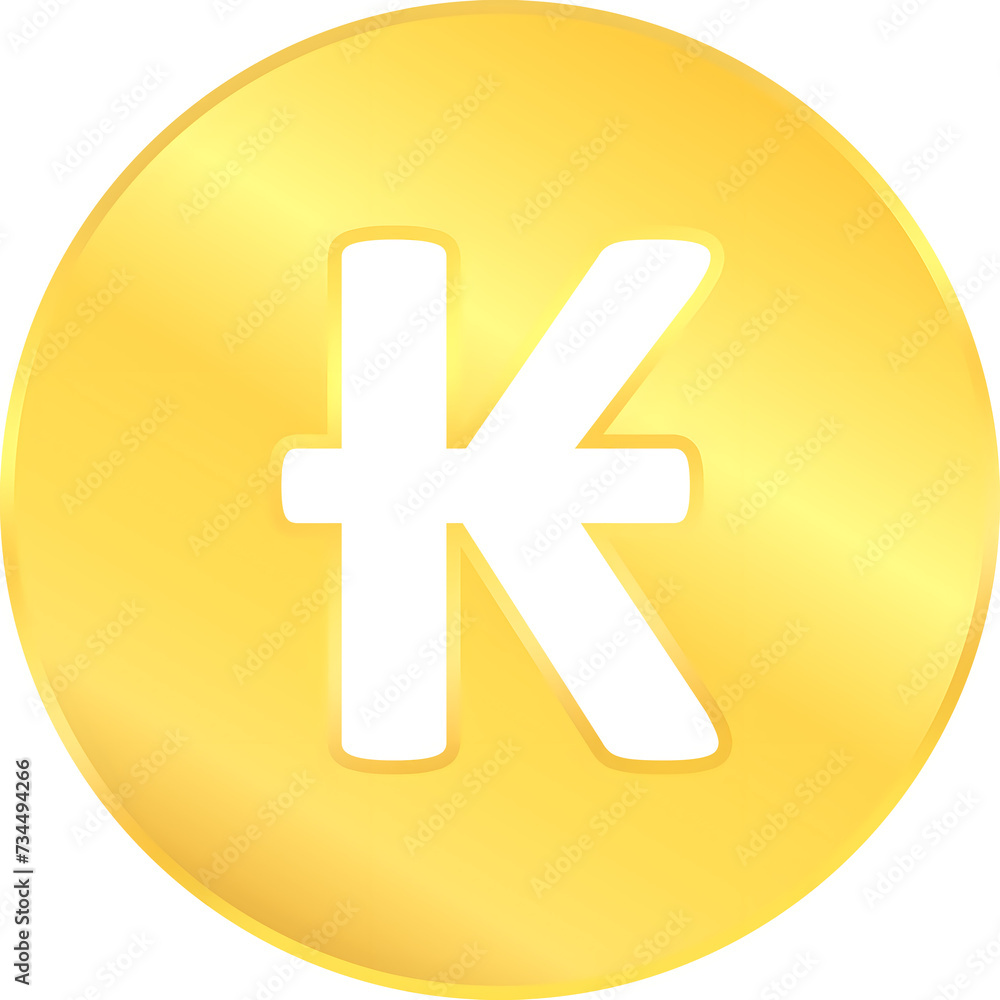 Obraz premium Golden metal Laos currency symbol coin sign business and financial exchange vector graphic element
