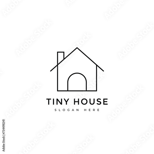 tiny house minimal logo design graphic vector