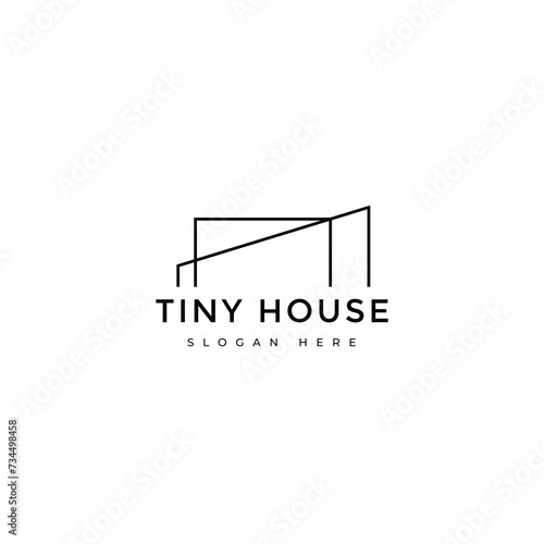 tiny house minimal logo design graphic vector