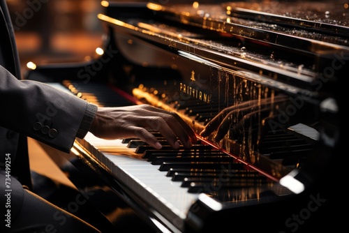 Piano: The heart of jazz harmony, offering rich chords and melodies photo