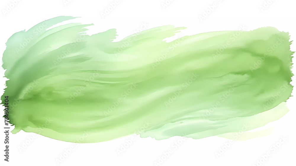 Brushstrokes of green oil paint on white background. generative ai