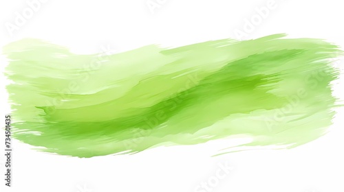 Brushstrokes of green oil paint on white background. generative ai