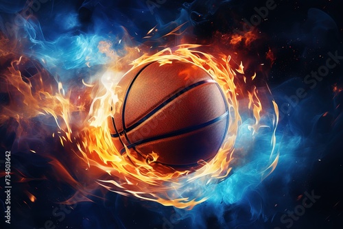 fiery basketball explosion © candra