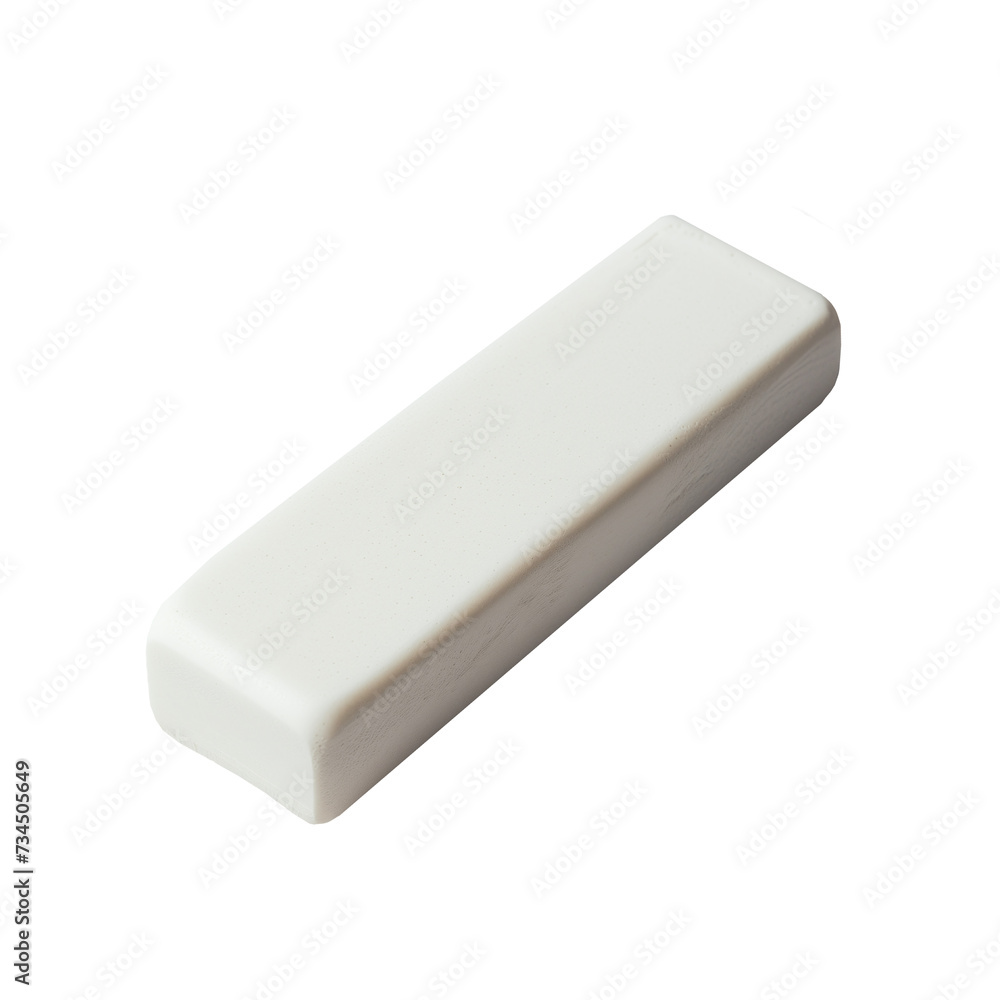 white pencil eraser on a transparent background