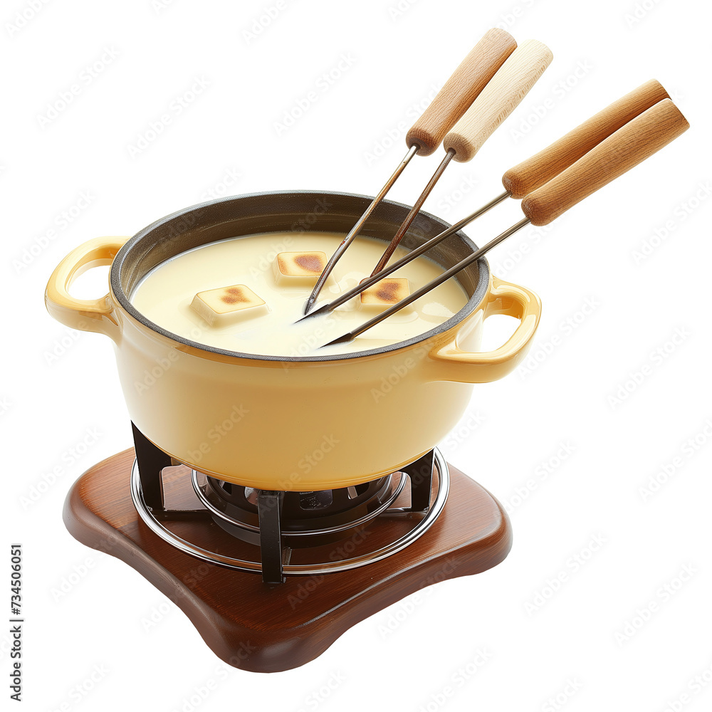 fondue set on transparent background