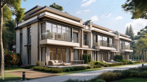 Two-story apartment Bright white in a modern, elegant style. For advertising and design © เลิศลักษณ์ ทิพชัย