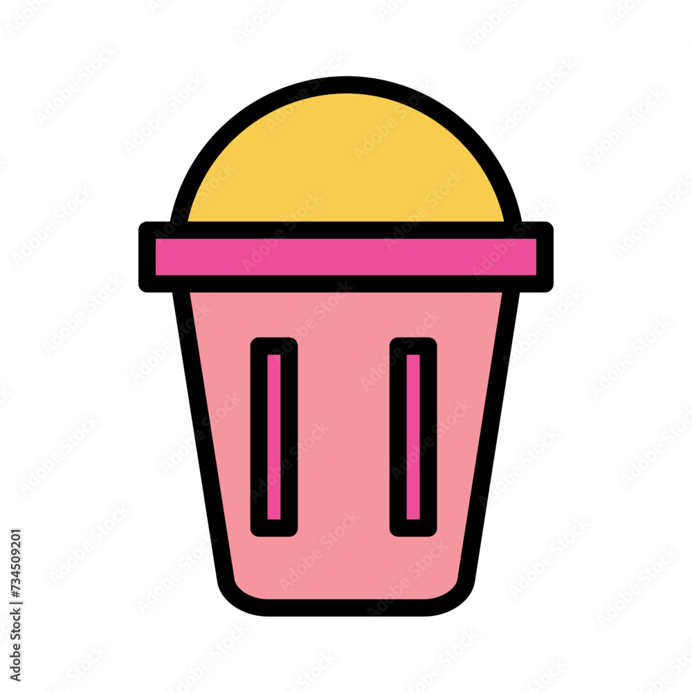 Bath Bucket Clean Filled Outline Icon Bath Bucket Clean Filled Outline Icon