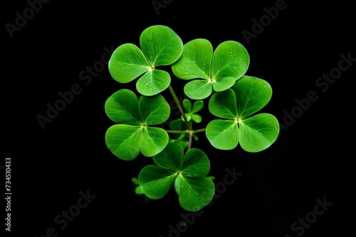 Isolated green clover on white background. Generative AI