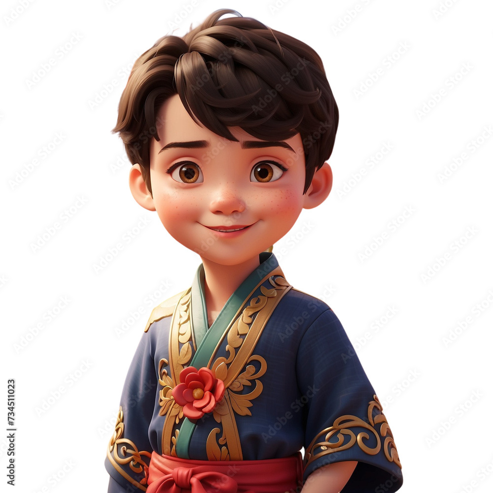 Boy wearing Blue Traditional Chinese Dress Boy wearing Blue Traditional Chinese Dress