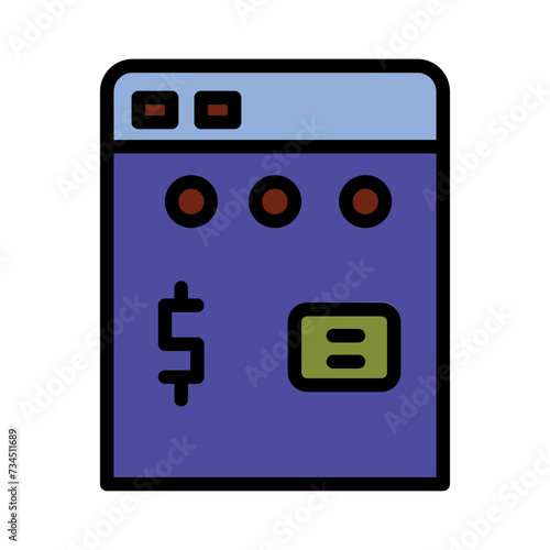 Calculator Labor Income Filled Outline Icon