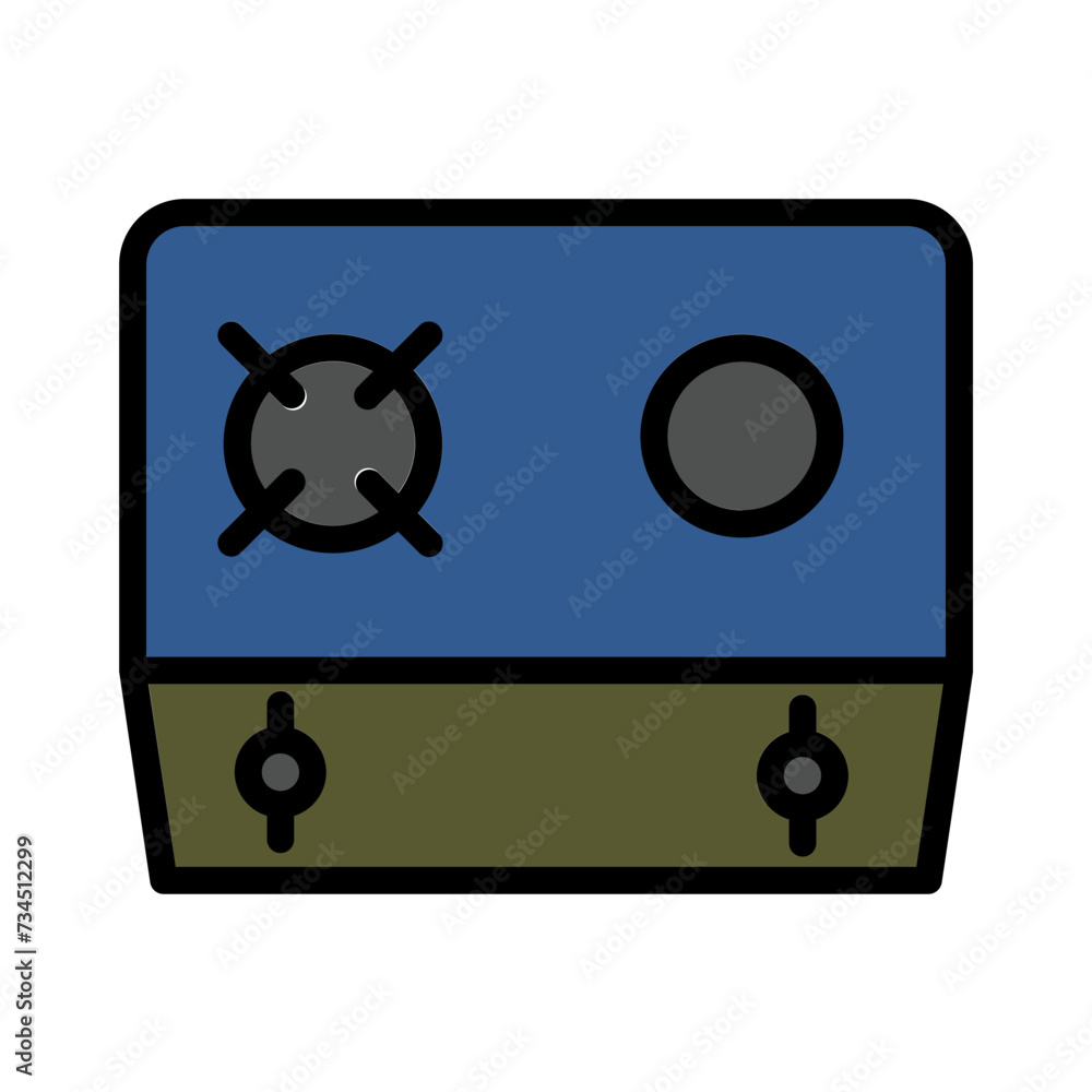 Naklejka premium Fire Furniture Gas Filled Outline Icon