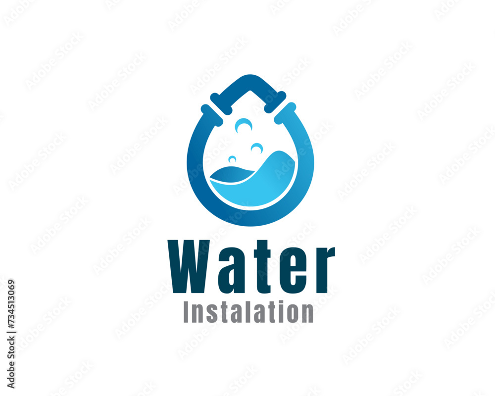water drop pipe plumbing installation logo icon symbol design template illustration inspiration water drop pipe plumbing installation logo icon symbol design template illustration inspiration