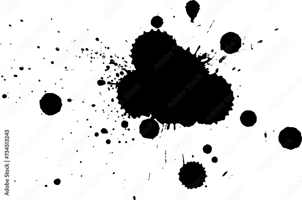 black ink brushed stroke splash splatter on white background black ink brushed stroke splash splatter on white background
