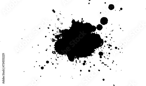 black ink painting splash splatter grunge graphic element
