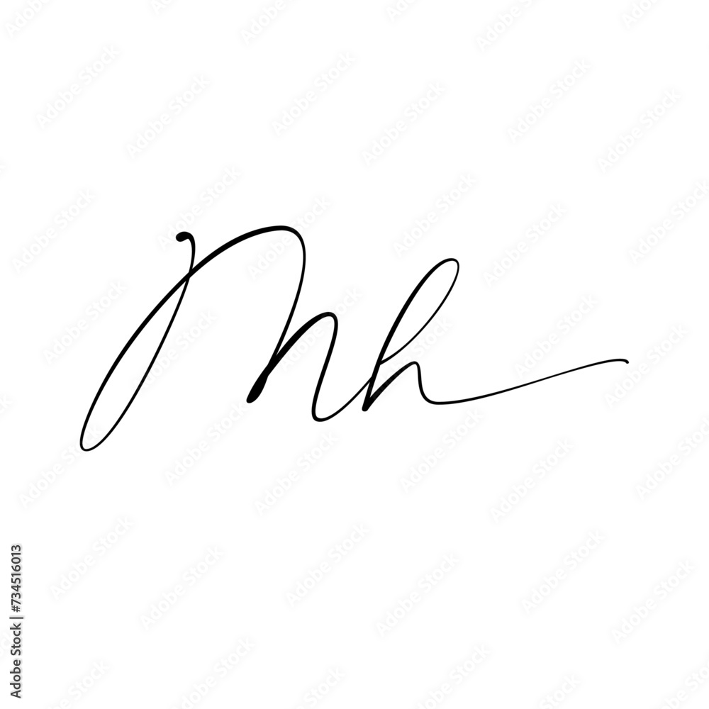 A hand-drawn signature logo design template A hand-drawn signature logo design template