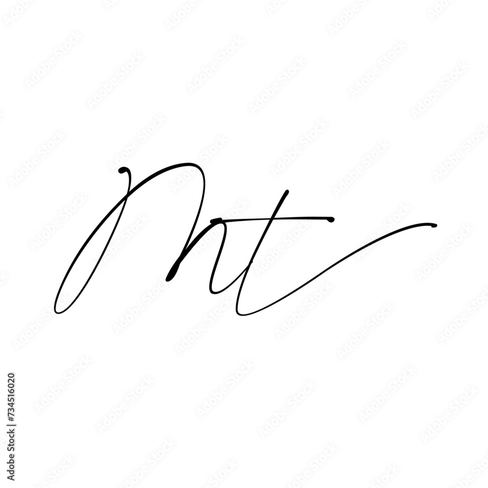 A hand-drawn signature logo design template	