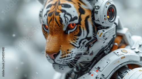 パワードスーツを着た虎,Generative AI AI画像