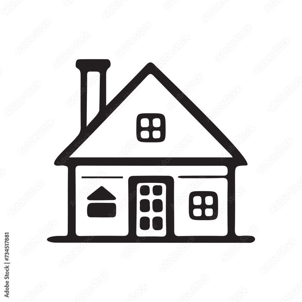 House with a symbol, Icon, Design House with a symbol, Icon, Design