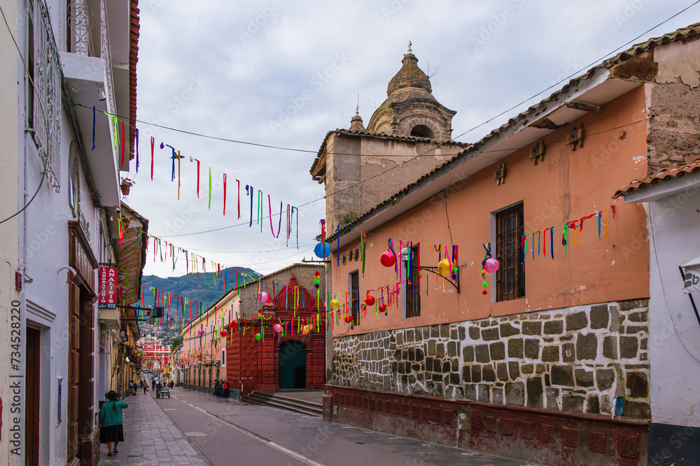 Obraz premium Calles de Ayacucho en temporada de Carnaval - Perú
