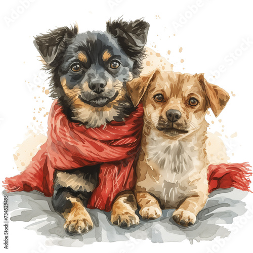 hug with love of cute dogs friendship photo