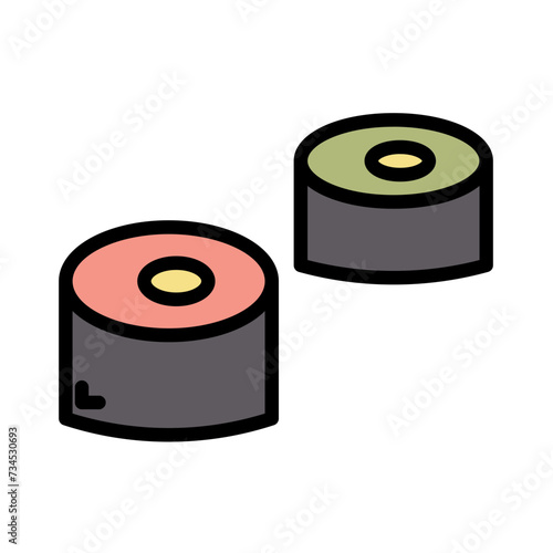 Rice Suchi Food Filled Outline Icon