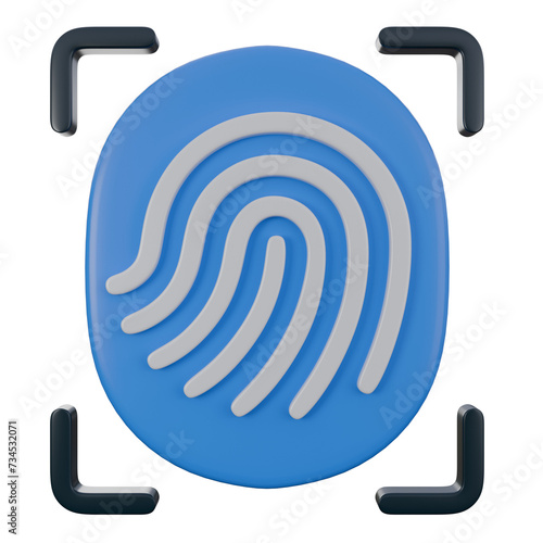 3d illustration of fingerprint
