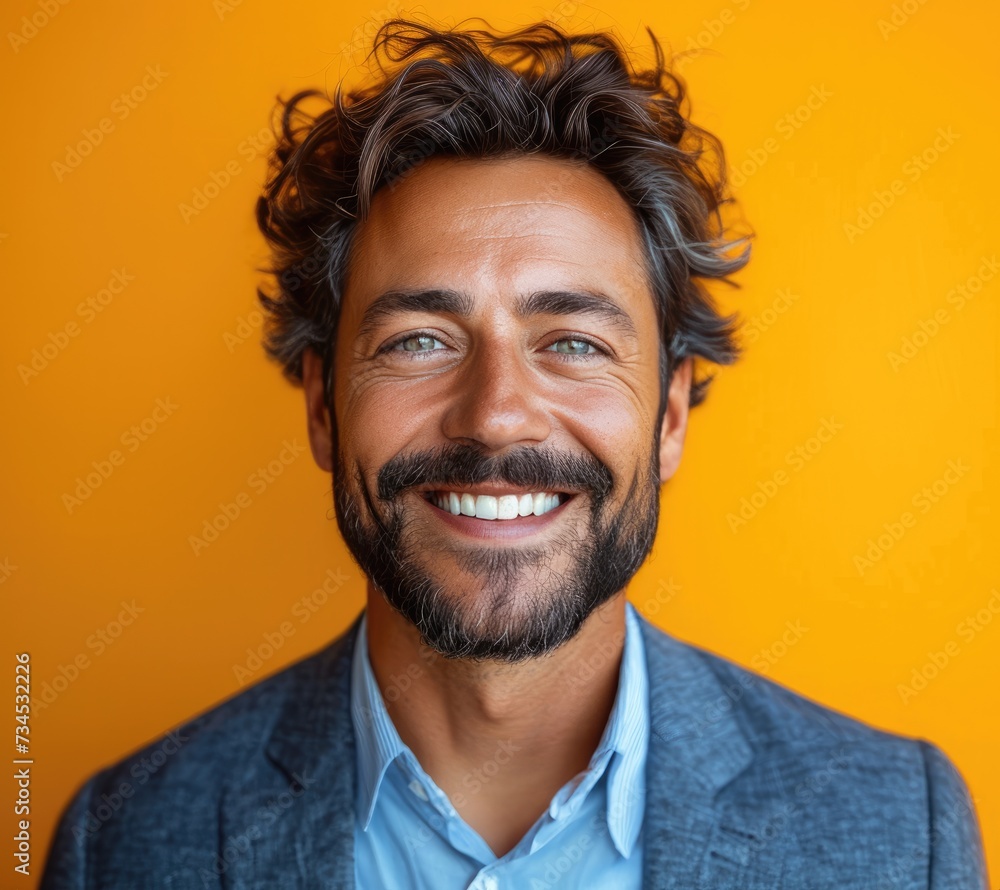 Portrait of handsome smiling businessman with suit in professional studio background Portrait of handsome smiling businessman with suit in professional studio background