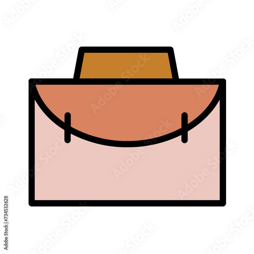 Briefcase Office Bag Filled Outline Icon
