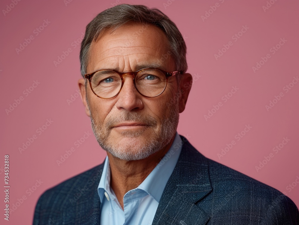 Portrait of handsome smiling businessman with suit in professional studio background Portrait of handsome smiling businessman with suit in professional studio background