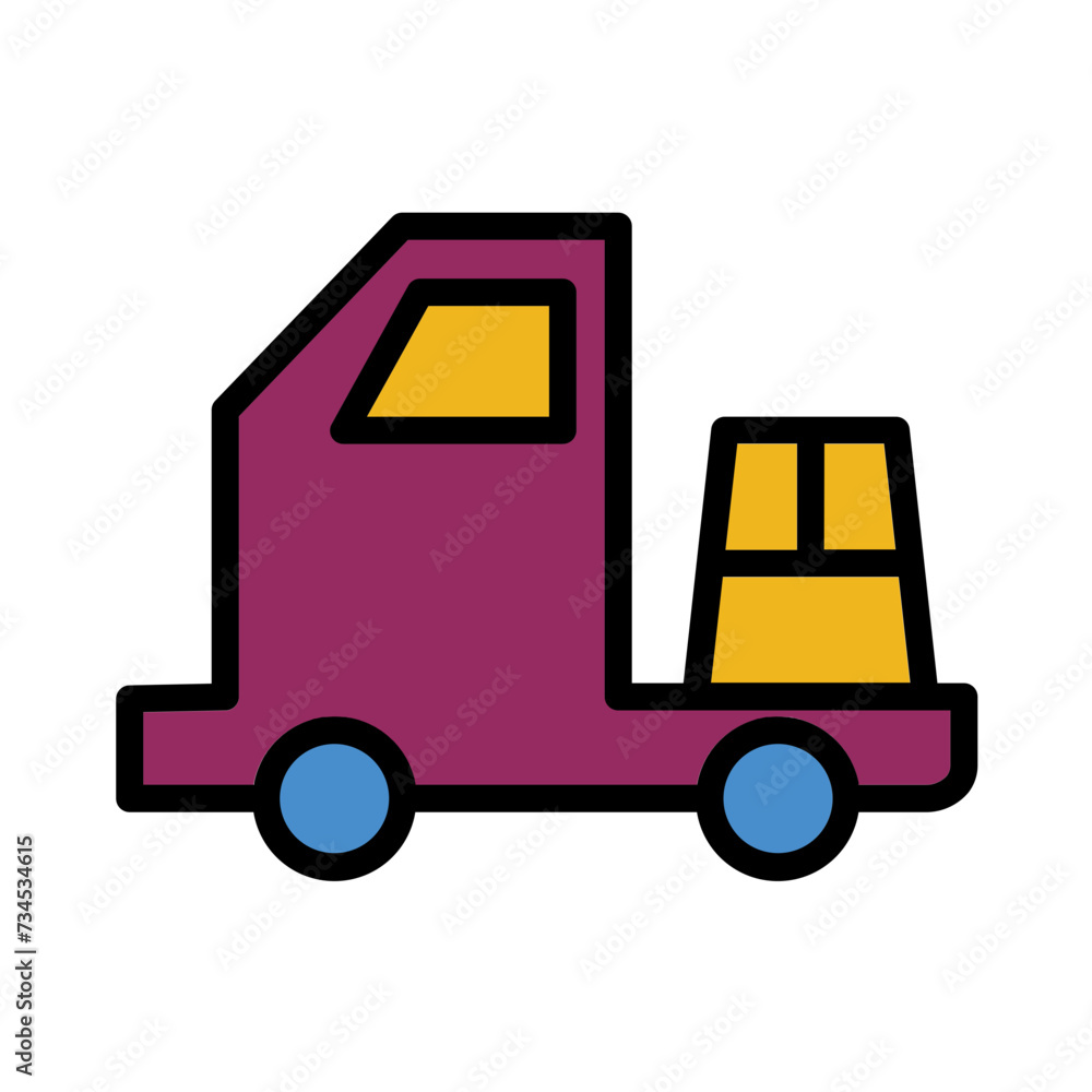 Delivery Farm Truck Filled Outline Icon