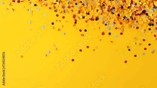 Colorful confetti flying